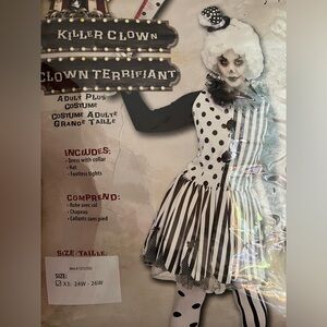 Women’s Black & White Clown Halloween Costume